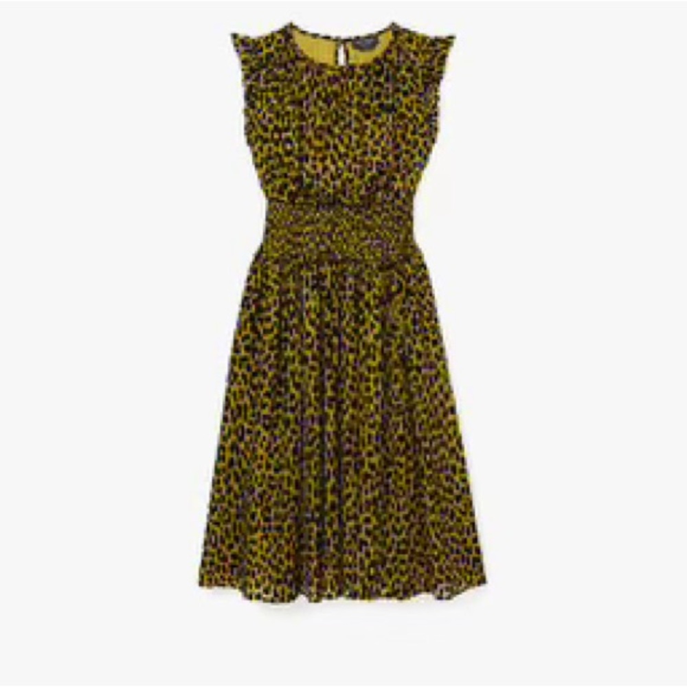 Kate Spade Modern Leopard Smocked Waist Dress